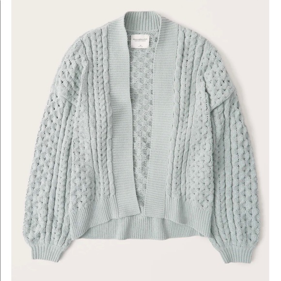 Light blue Chenille Cable Cardigan - Picture 1 of 4